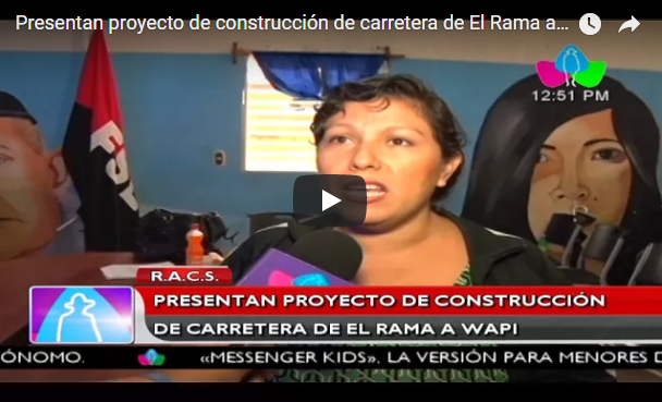 Presentan proyecto de construcción de carretera de El Rama a Wapi