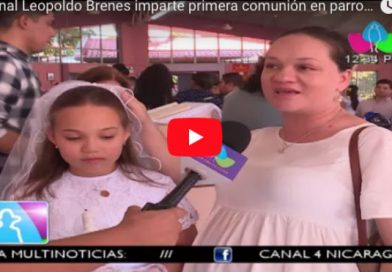 Cardenal Leopoldo Brenes imparte primera comunión en parroquia La Merced