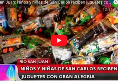 Río San Juan: Niños y niñas de San Carlos reciben juguetes con gran alegría