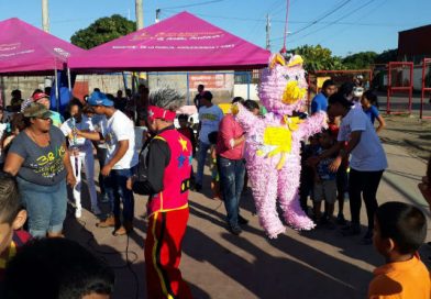 Familias del barrio La Primavera celebran 11 años de Gobierno Sandinista
