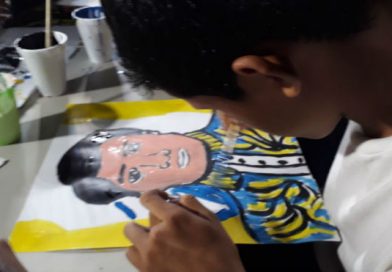 Niñez nicaragüense dibuja la silueta del Poeta Universal, Rubén Darío