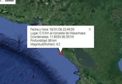 Reportan sismo cerca de Masachapa