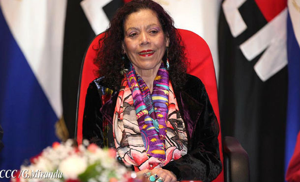 Compañera Rosario después del acto de homenaje al General Sandino (21 de febrero del 2018)