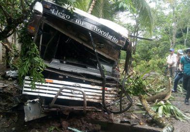 El Coral: Ponchón de llanta deja a 15 personas lesionadas