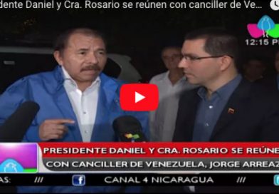 Presidente Daniel y Cra. Rosario se reúnen con canciller de Venezuela, Jorge Arreaza