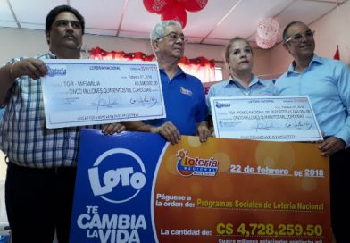 Lotería Nacional realiza entrega de utilidades correspondientes al mes de febrero