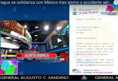 Nicaragua se solidariza con México tras sismo y accidente aéreo