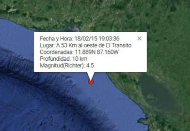 Sismo en el océano pacífico fue sentido en Chinandega