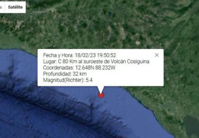 Sismo sacude el pacífico frente al Golfo de Fonseca