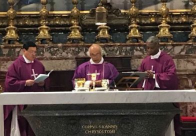 Compañera Rosario felicita al Cardenal Leopoldo Brenes por santa eucaristía en Roma
