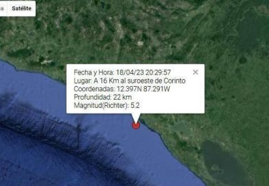 Fuerte sismo sacude el pacífico de Nicaragua
