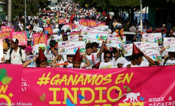 Miles de nicaragüenses caminaron celebrando que #GanamosEnIndioMaiz Miles de nicaragüenses caminaron celebrando que #GanamosEnIndioMaiz
