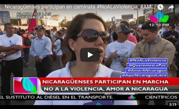 Nicaragüenses participan en caminata #NoALaViolencia, #AMORANICARAGUA