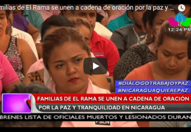 Familias de El Rama se unen a cadena de oración por la paz y tranquilidad en Nicaragua