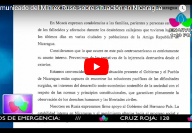 Comunicado del Minrex Ruso sobre situación en Nicaragua