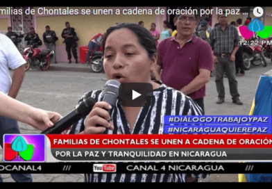 Familias de Chontales se unen a cadena de oración por la paz y tranquilidad en Nicaragua