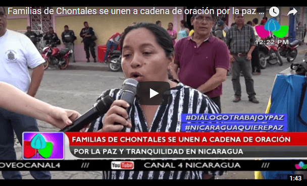 Familias de Chontales se unen a cadena de oración por la paz y tranquilidad en Nicaragua