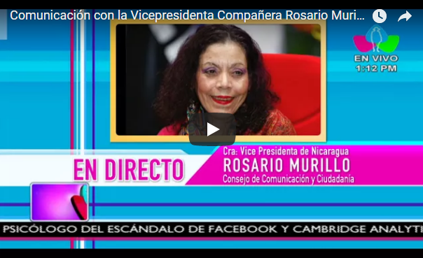 Comunicación con la Vicepresidenta Compañera Rosario Murillo, 26 de Abril 2018