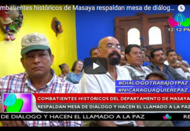 Combatientes históricos de Masaya respaldan mesa de diálogo y hacen llamado a la paz
