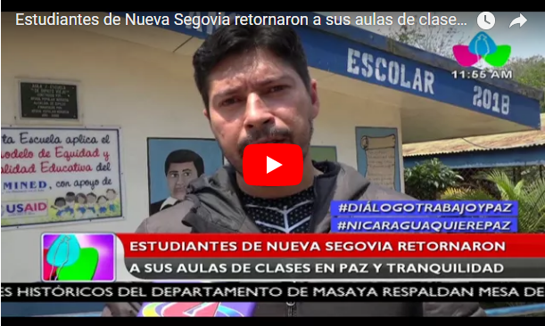 Estudiantes de Nueva Segovia retornaron a sus aulas de clases en paz y tranquilidad
