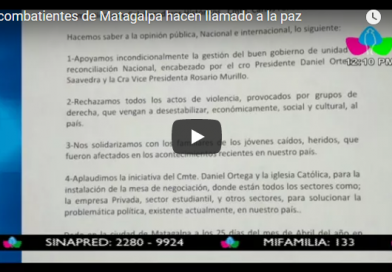 Excombatientes de Matagalpa hacen llamado a la paz