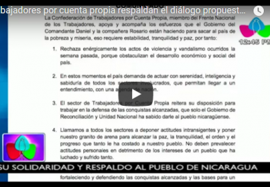 Trabajadores por cuenta propia respaldan el diálogo propuesto por el Presidente de la República