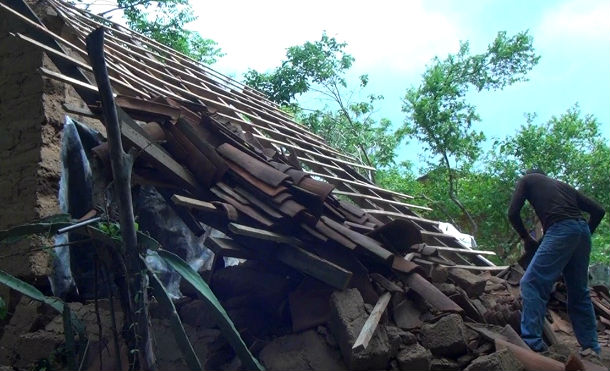 Ocotal: Vivienda colapsa por fuertes aguaceros en el barrio Cristo del Rosario