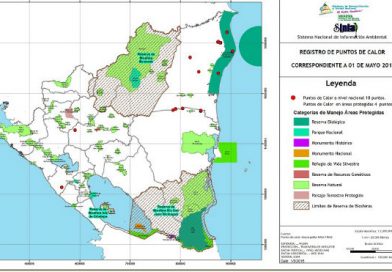 Nicaragua registra 18 puntos de calor este primero de mayo