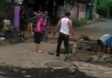 Familias y Policía Nacional continúan rehabilitación de vías en Masaya