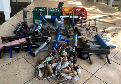 Armas encontradas a los terroristas en la UNAN Managua después de su huida