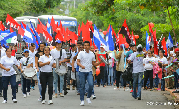 Militancia Sandinista de Managua grita presente al Comandante José Benito Escobar