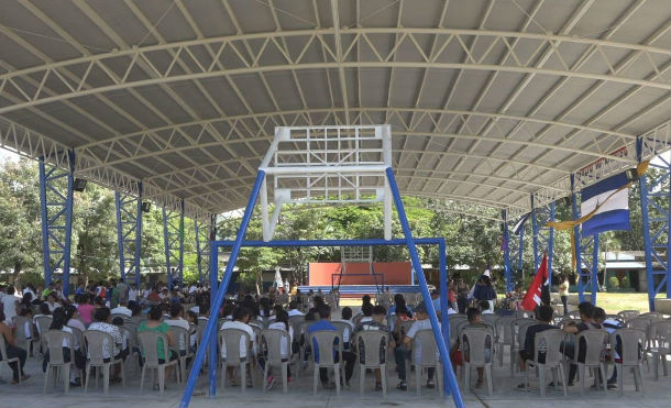 Nueva Segovia: Estudiantes de la escuela Hermanos Zamora de Ocotal cuentan con una Cancha Multiuso