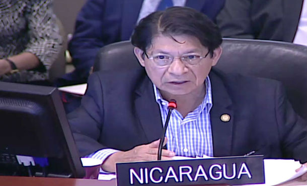 Canciller Denis Moncada presenta en OEA la Propuesta de Resolución de Restitución de la Paz en Nicaragua