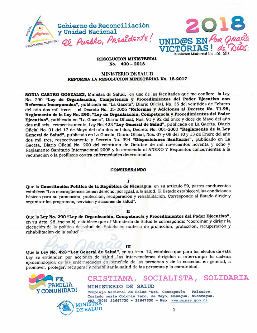 Ministerio de Salud emite resolución sobre Fiebre Amarilla