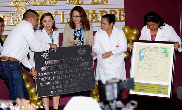 UNICEF reconoce labor desarrollada por Hospital Alemán Nicaragüense