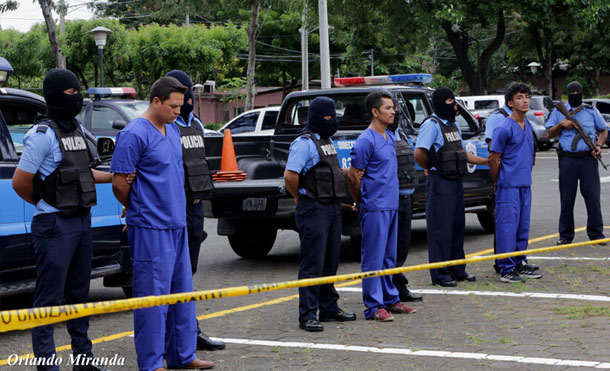 Policía Nacional presenta terroristas que sembraron el caos en Carazo y Managua