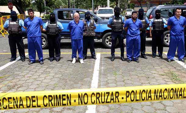 Policía Nacional presenta a delincuentes que rafaguearon caravana sandinista