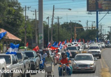 Gigantesca caravana sandinista demanda Paz y Justicia en calles de Managua