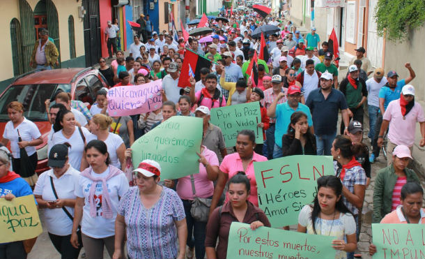 Familias sandinistas de Nueva Segovia caminan por la paz, la vida y la justicia