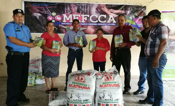 Chontales: MEFCCA entrega semilla de pasto mejorado a pequeños productores de Villa Sandino