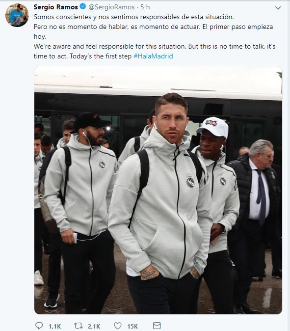 Sergio Ramos: Nos sentimos responsables de la situación