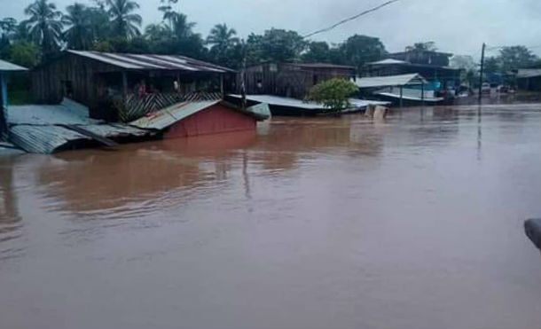 Nueva Guinea: Fuertes lluvias provocan crecida del río Caño Chiquito
