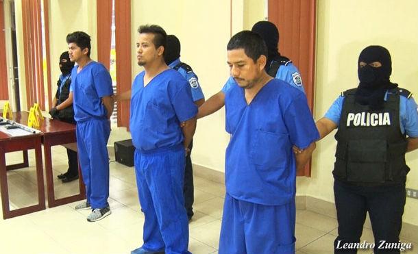 Policía Nacional presenta a dos terroristas y un asesino que delinquieron en San Carlos, Carazo y Managua