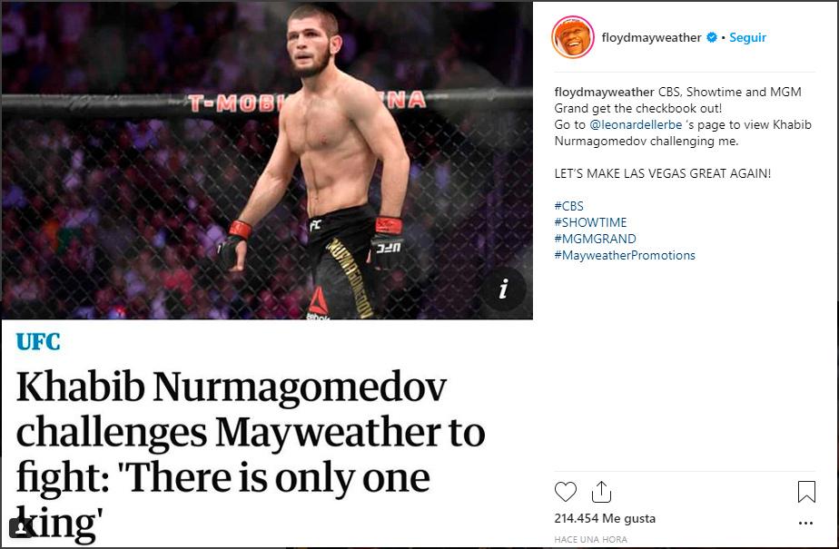 Mayweather responde al reto de Khabib Nurmagomedov