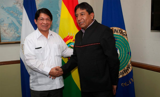 Canciller Denis Moncada se reunió con el excanciller de Bolivia y Secretario Ejecutivo del ALBA-TCP