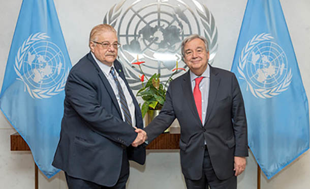 Secretario General de Naciones Unidas, Sr. Antonio Guterres recibió al Ministro Dr. Paul Oquist