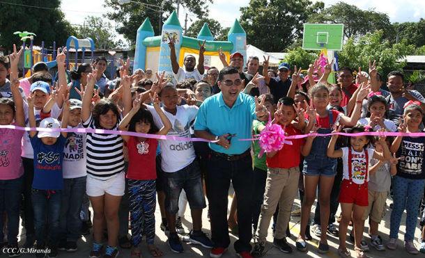 Alcaldía de Managua reinaugura parque del barrio Nueva Libia del distrito IV
