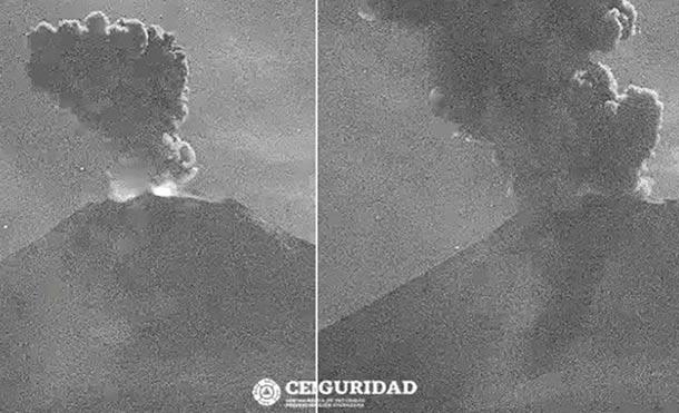 Se registra en México una nueva explosión en el volcán Popocatépetl