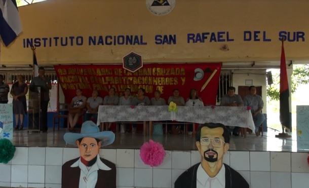 San Rafael del Sur: MINED conmemora 39 años de la Gran Cruzada Nacional de Alfabetización