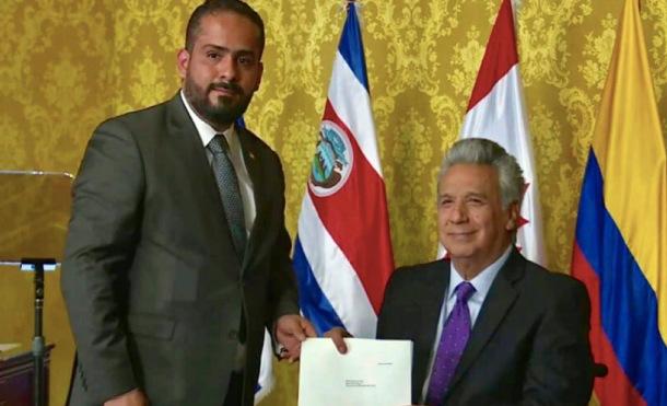Embajador de Nicaragua en Ecuador presenta cartas credenciales al Presidente Lenin Moreno